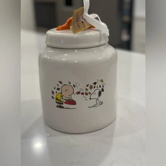 NEW 2023 HTF RAE DUNN x PEANUTS “BE GIVING” Snoopy Charlie Brown Fall CANISTER